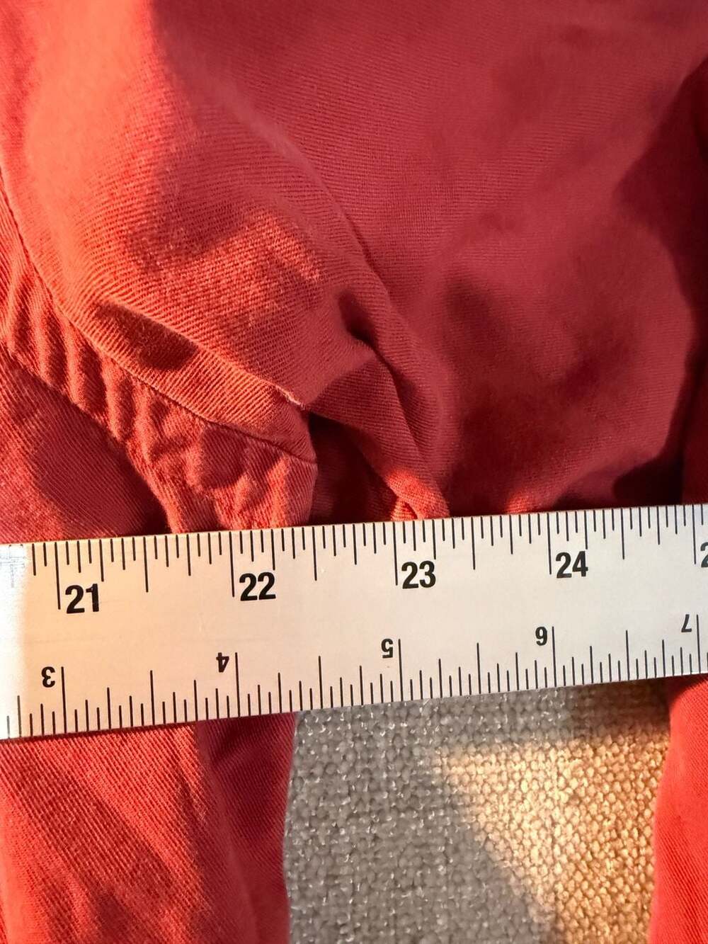 Ralph Lauren Polo Twill Military Shirt Size L Red Chino Long Sleeve - Picture 8 of 9